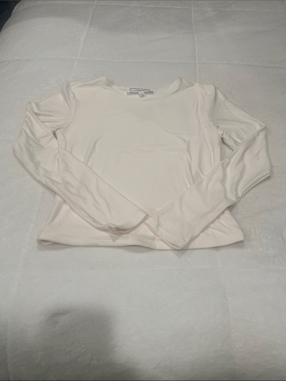 Long-Sleeve Crewneck Top - Cream